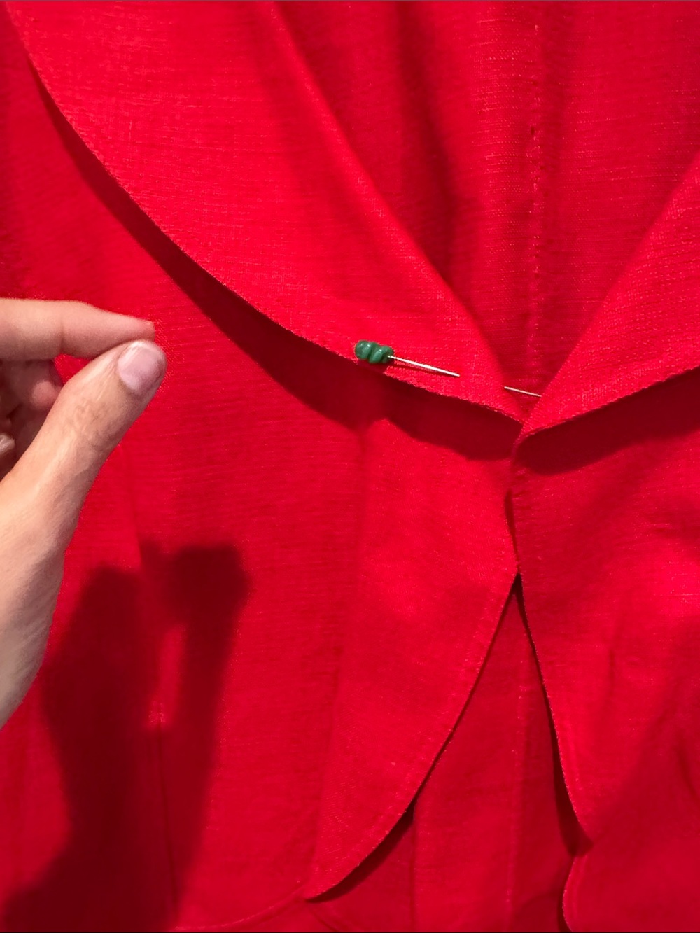 Anne Klein Red Ruffle Front Jacket - Picture 3 of 10